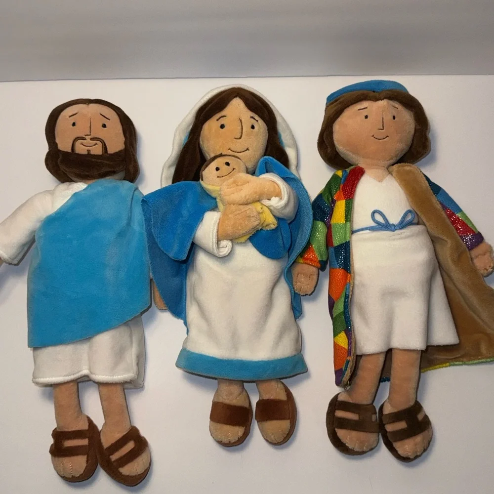 Set of 3 Hallmark Plush Biblical Figures - Jesus, Joseph, Mary with baby Jesus - Picture 1 of 13